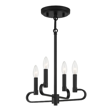 Designers Fountain Summit 4 Light Traditional  Matte Black Chandelier For Dining Rooms D269C-4CH-MB